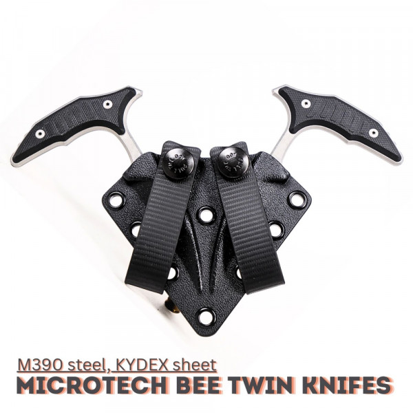 Двойка тактически ножове Microtech BEE TWINS, стомана M390, кания KYDEX за колан