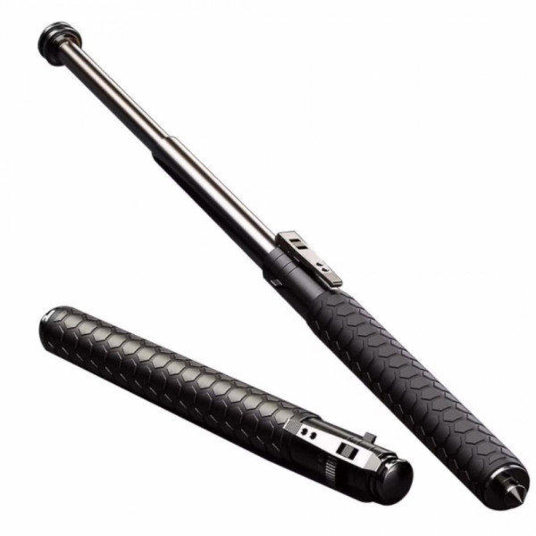 Автоматична телескопична палка FlashStrike™ Tactical Baton 16''/38 см. с шип за чупене на стъкла и лед, с текстилен калъф