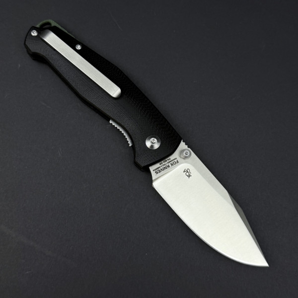 Сгъваем нож FOX FX-523 OR Jesper Voxnaes, черна дръжка G10, стомана Bohler N690, linear lоck, thumb stud open