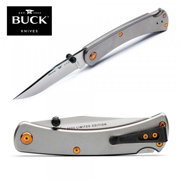 Сгъваем нож BUCK 110  Slim PRO TRX  Titanium2023 Limited Edition, калъф, сертификат, подаръчна кутия