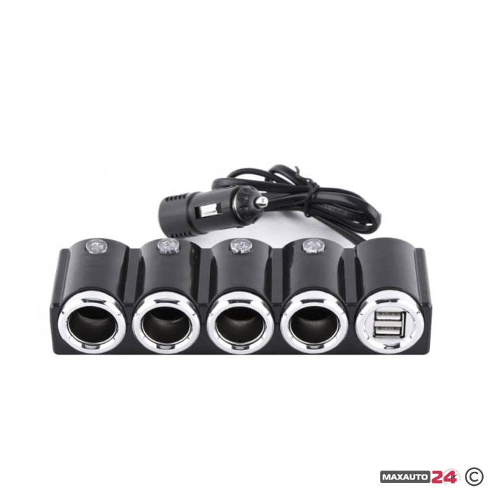 Разклонител за запалка 4-ка + 2 USB 1504