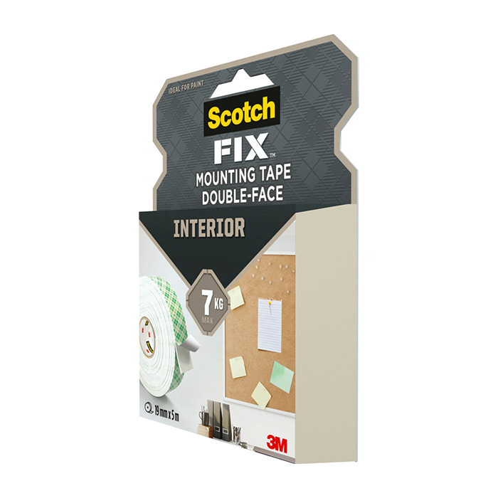 Двойнолепящо тиксо 3M Scotch FIX  19мм х 5м до 7кг Интериор