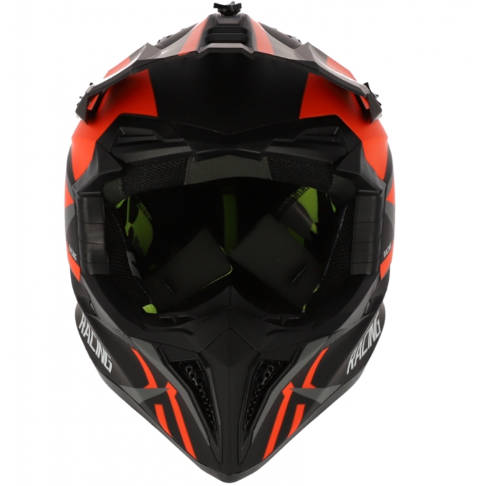 Каска мото крос 127 размер M BLACK ORANGE 2