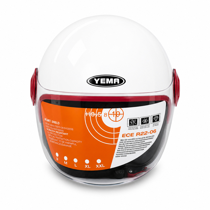 Каска YEMA 631- 3 - XS - Бяло/Червено